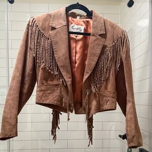 Vintage Scully Western Suede Cropped Fringe Jacket